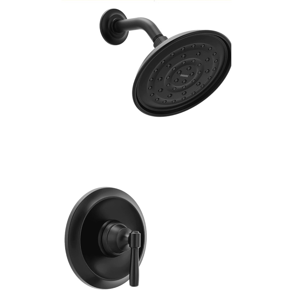 Moen Halle Matte Black Single-Handle Tub and Shower Faucet with Valve, 6-Inch...